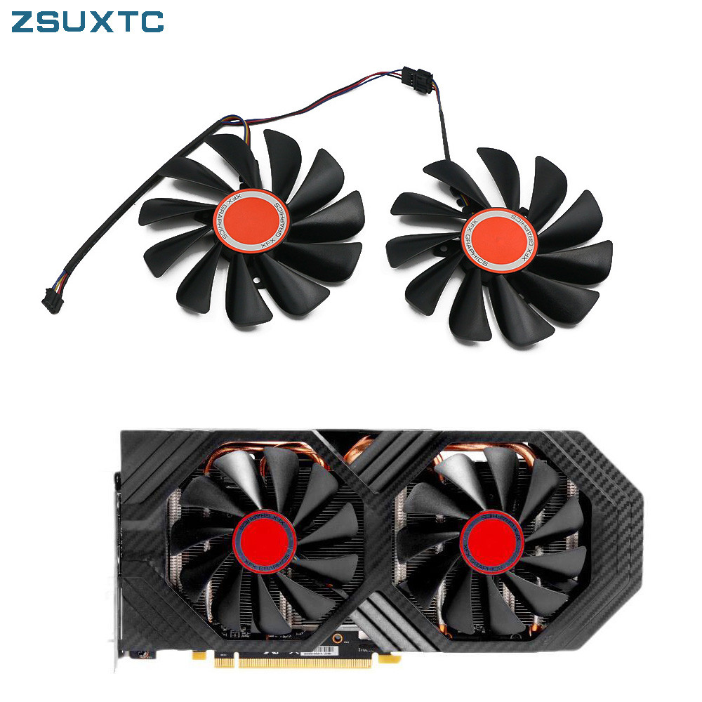 2pcs/set FDC10U12S9-C CF1010U12S 95mm RX580 RX590 GME GPU Video Card Cooler fan For XFX RX 590 580 V