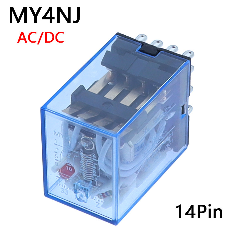 1PCS MY4 General Purpose Relay 4pdt,14p relais DC 12V/ 24V /110V 220V relay MY4 switch