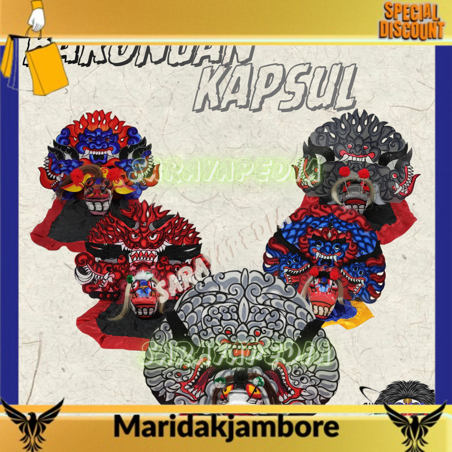 anak-anak hobby Barongan Kapsul Bahan Kayu Mainan Anak Budaya Tradisional Free Kemul UTP  Mj baronga