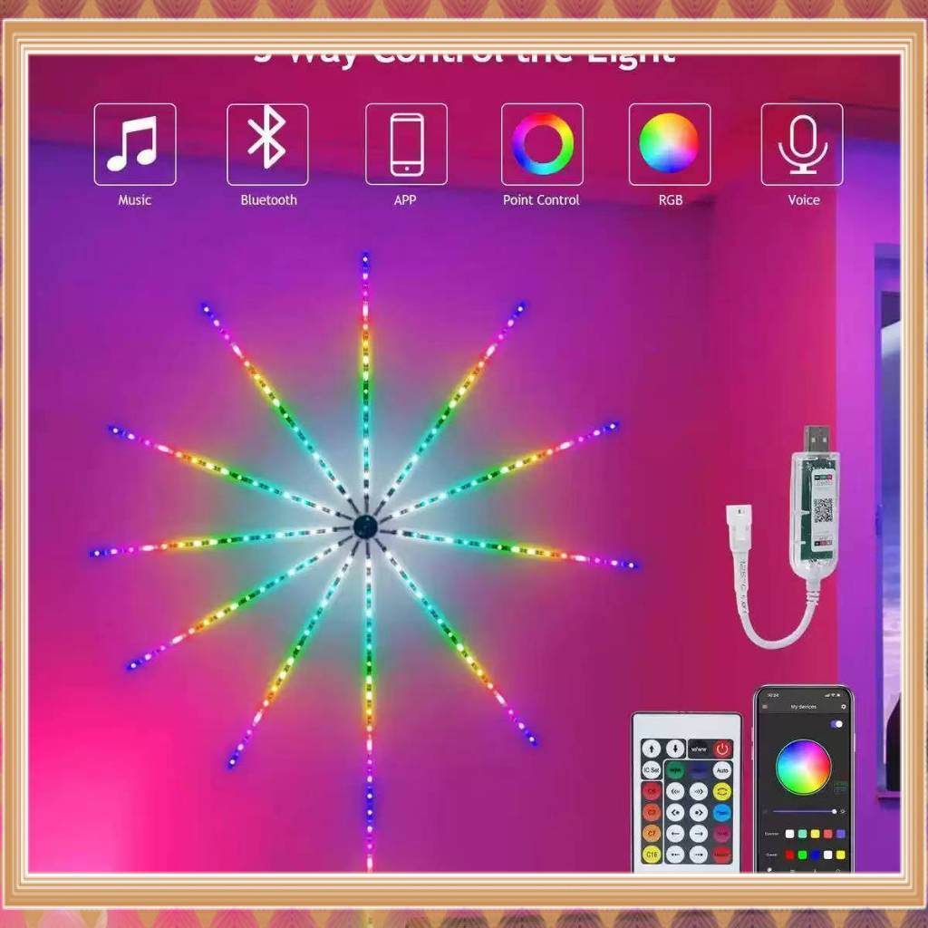 LAMPU LED STRIP RUNNING FIREWORK RGB USB KAMAR SENSOR MUSIK KONEKSI BLUETOOTH APLIKASIH CERDAS WARNA