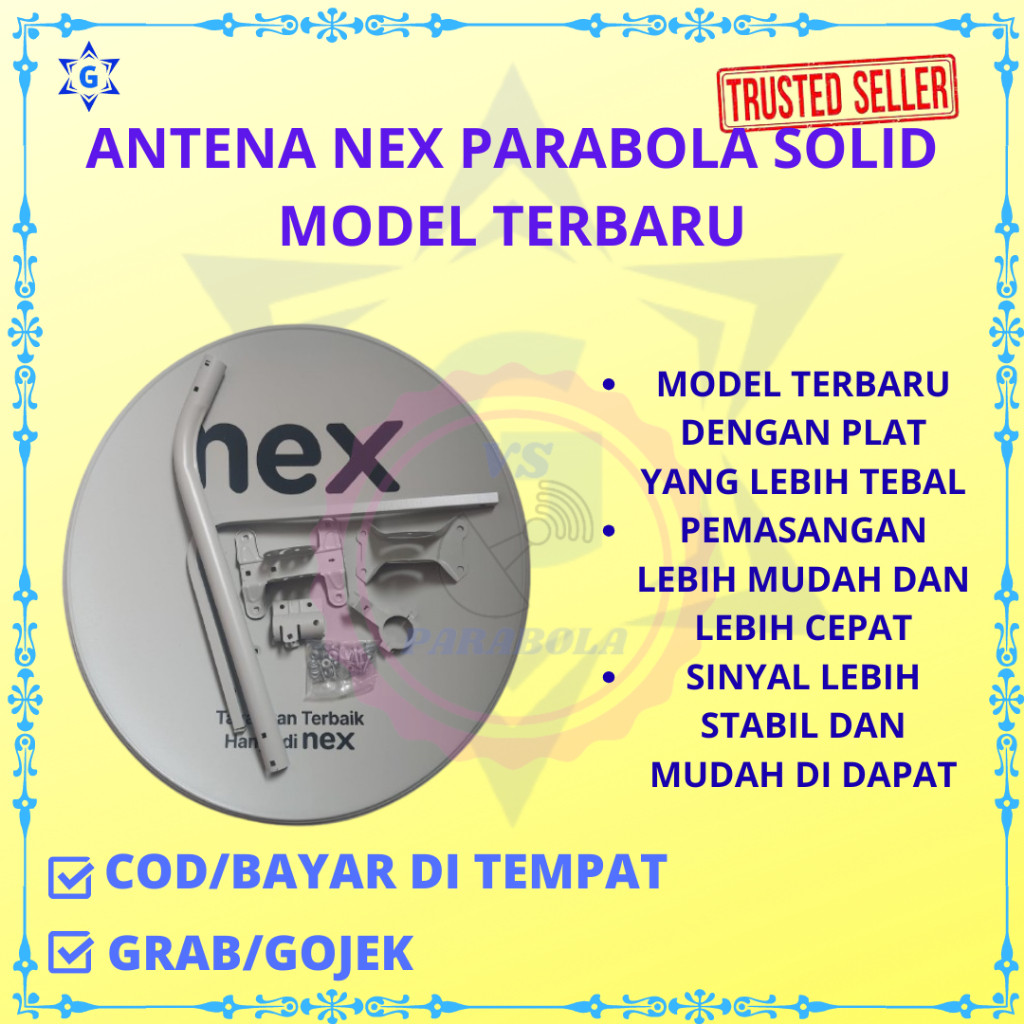 JAMIN MURAH PARABOLA NEX KU BAND 60CM KOMPLIT RECEIVER NEX PARABOLA LNB 2 OUTPUT(1 ANTENA 1 KABEL 1 