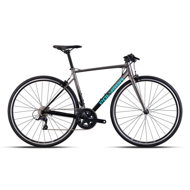 Polygon Sepeda Balap Strattos F3 - Carbon Fork Road Bike 2x9 Speed Sora Internal Routing Flat Bar