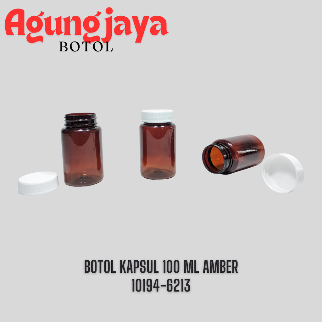 Botol Kapsul Pet 100 Ml Ps Amber / Botol Obat 100 ml / Botol Kapsul / Botol Obat Amber