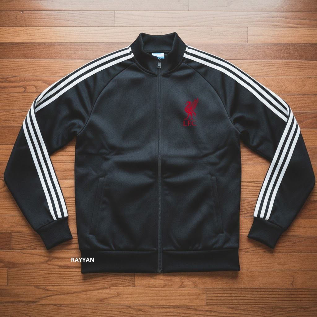 Liverpool Tracktop Jacket Football Club Liga Inggris Jaket Olahraga Outdoor Motif List 3 Tangan Sz M