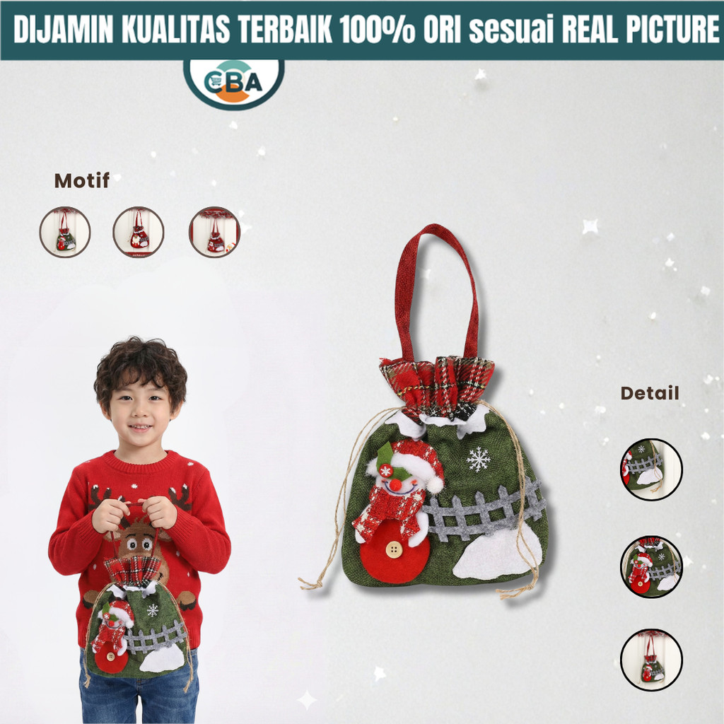 Kantong Kado Tas Serut Snack Christmas Anak Hadiah Santa Hampers Souvenir  Natal