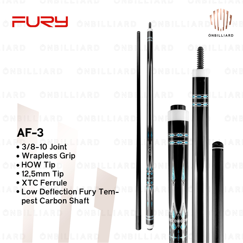 BEST DEALS Fury Tempest AF Series AF-1 AF-2 AF-3 AF-4 Cue Stick Billiard Carbon Fiber Stik Fury AF