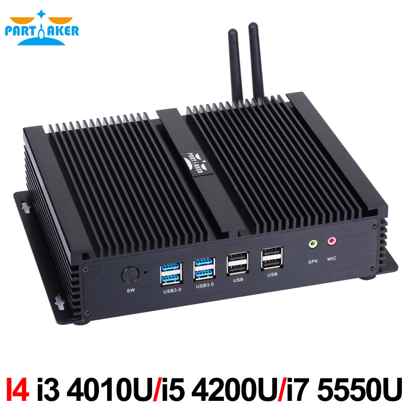 Partaker I4 Industrial Mini PC with 6 COM Dual HDMI Dual Lan Intel Core i7 4500U i5 4200U 5287U i3 5