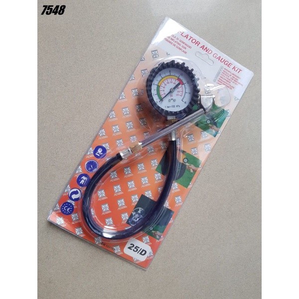 BM 25/D 7548 air tire gauge tire inflator pengukur tekanan angin ban mobil truk motor penambah angin