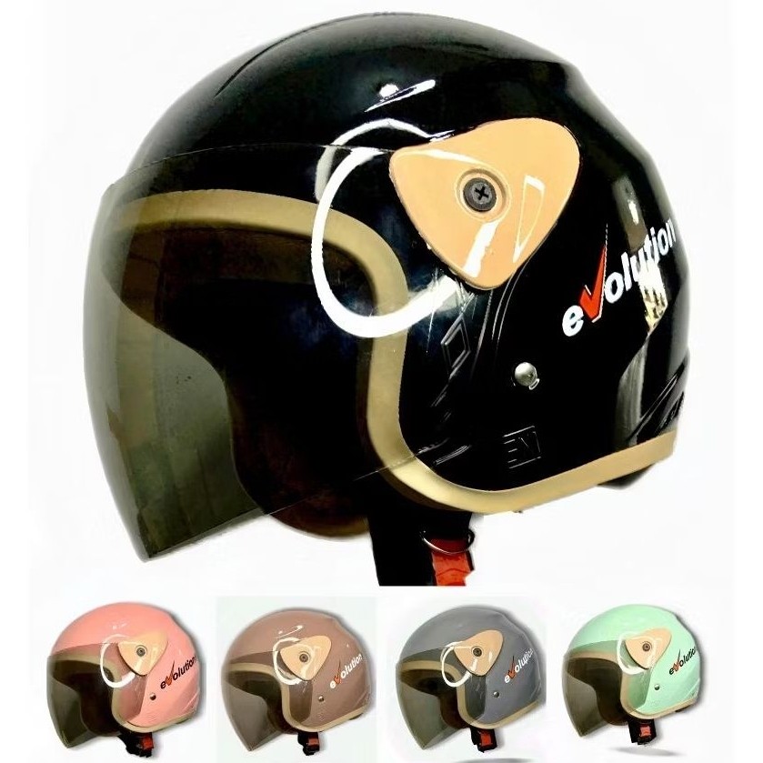 Terbaru Helm Wanita Dewasa Evolusi List Krem SNI Ukuran M-L