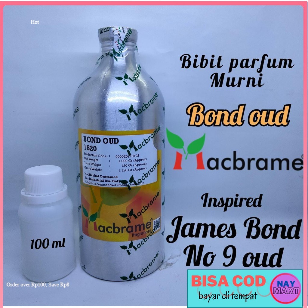 PARFUM BOND OUD BIBIT PARFUM  MURNI 100 ML. BY MACBRAME ( JAMES BOND NO 9 OUD ) PARFUME MURAH BERKUA