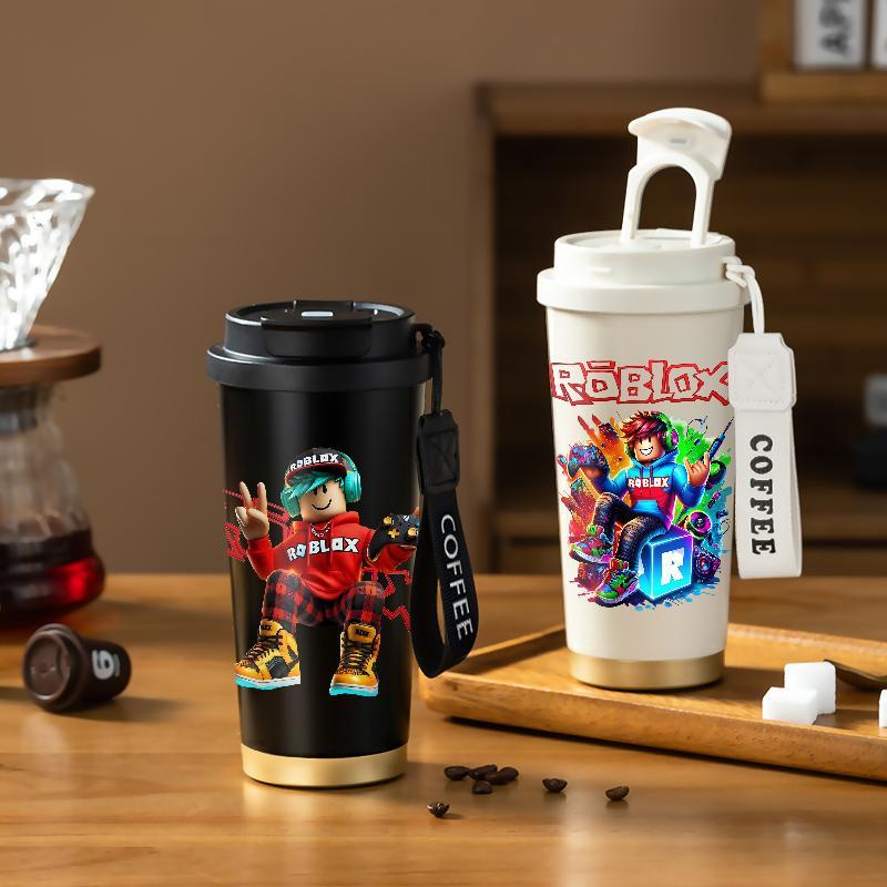 Tumbler Coffee Mug Botol Minum Aesthetic CUP 500 ML Tumblr Stainless Steel Dengan Tali Game Permaina