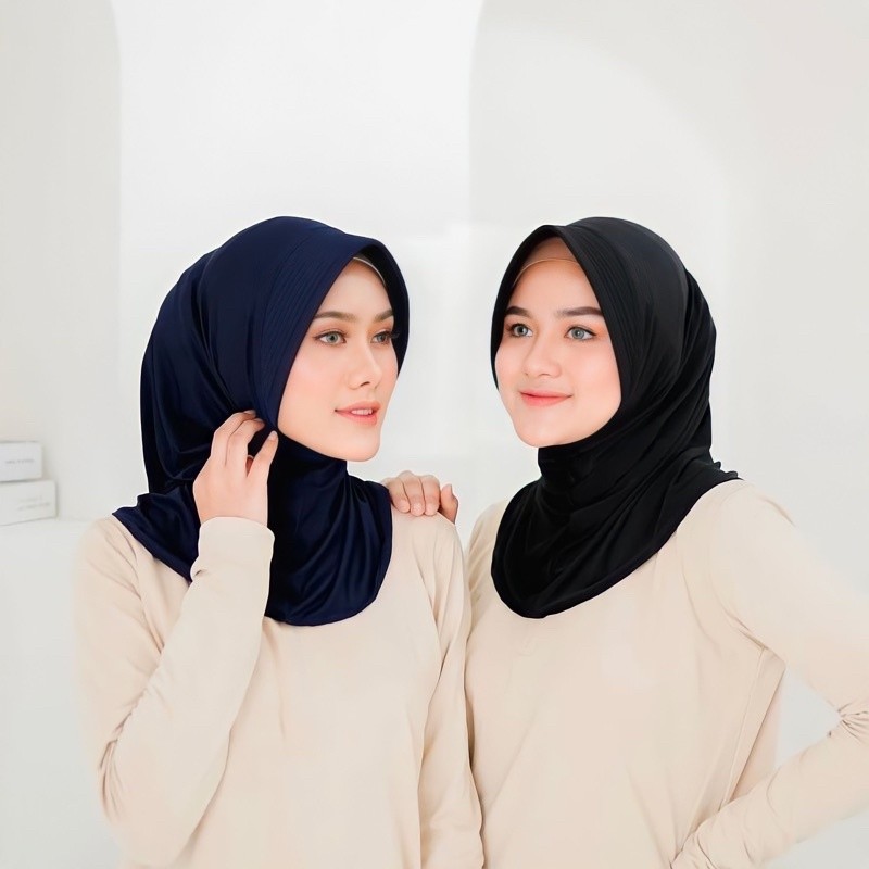 Jilbab Hijab Bergo Sport Pet Bahan Jersey Lycra