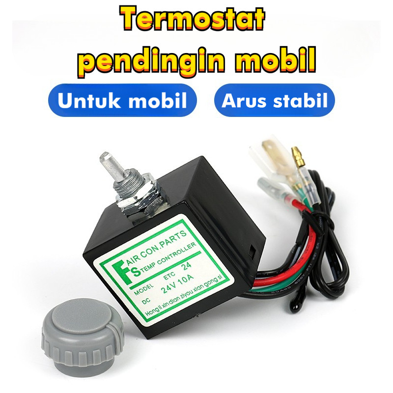Pengatur Suhu AC Mobil 12V/24V, Saklar Pengatur Suhu AC untuk Penggantian, Kontrol Suhu Elektronik T