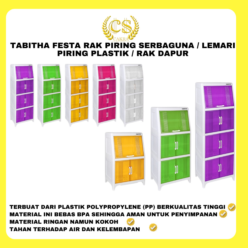 Tabitha Festa Rak Piring Serbaguna / Lemari Piring Plastik / Rak Dapur