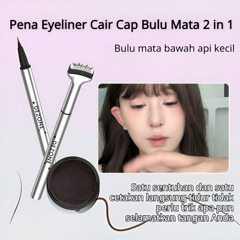 [Waterproof/Sweatproof/2 In 1]Eyeliner Cair 2 in 1 Stamp Maskara/Spidol Eyeliner Stamp 2 in 1/Eyelin