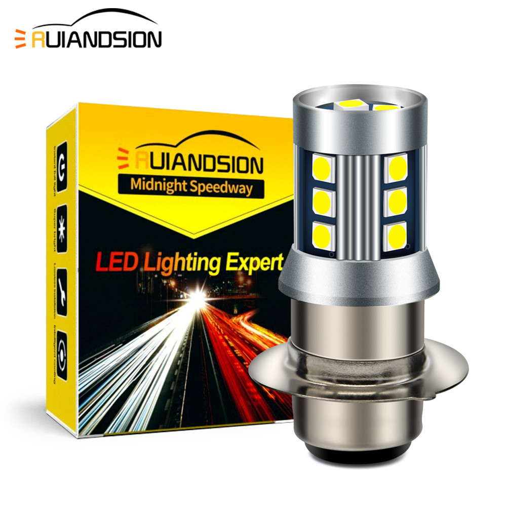 H6M P15D LED Moto Headlight Scooter Elektrikli Fog Lights Bike High/Low Beam Kit Xenon White 1000LM 