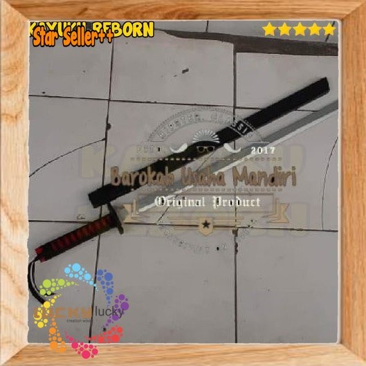 mainan pedang kayu ichigo anime cosplay bilah silver 81cm katana Jiis