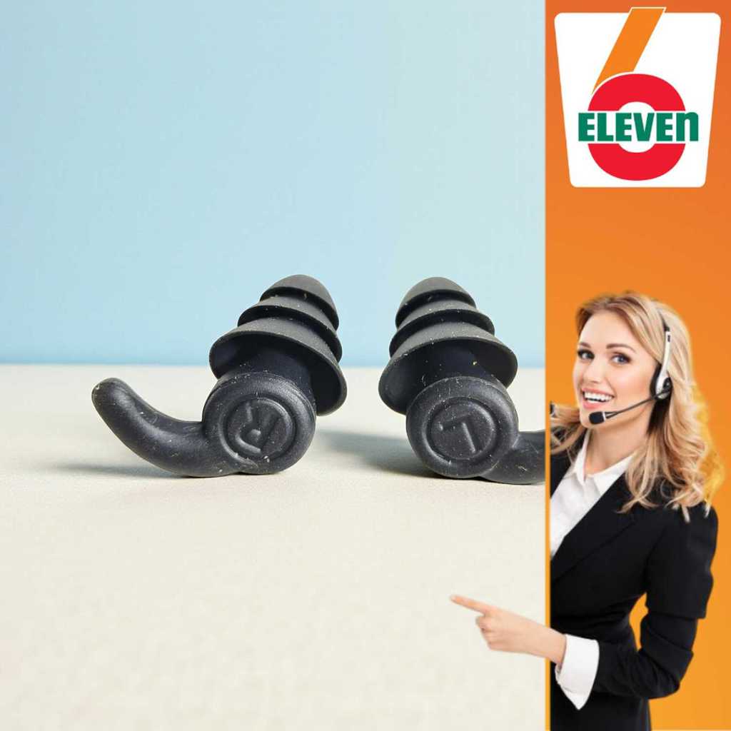 6ELEVEN - TaffSPORT Penutup Telinga Earplug Shark Fin Waterproof Silicone - MR99B