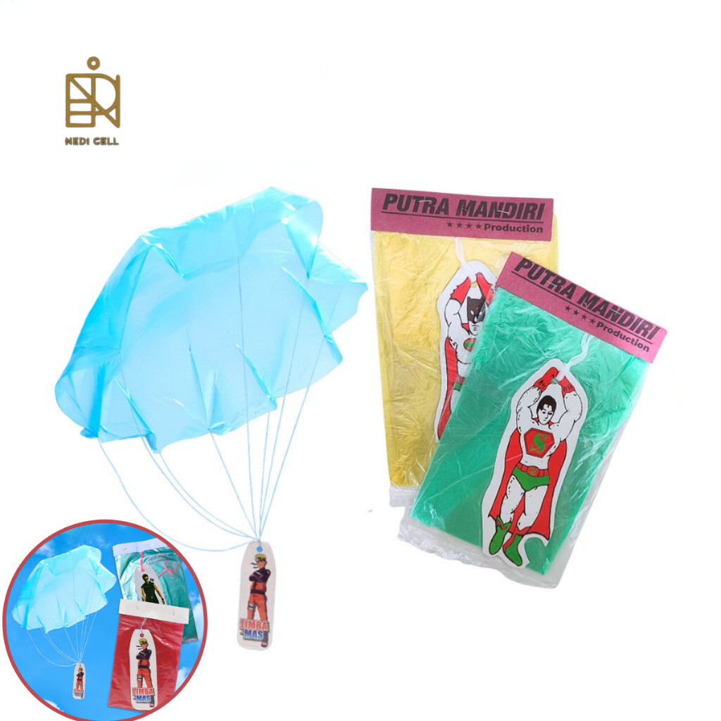 Mainan Parasut Terjun Payung Plastik Jumbo / Mainan Jadul Plastik Parasut Terbang Karakter/Terbang B