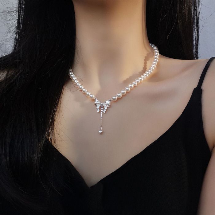 [COD] 925 Sterling Silver Bow Liushi Kalung Mutiara