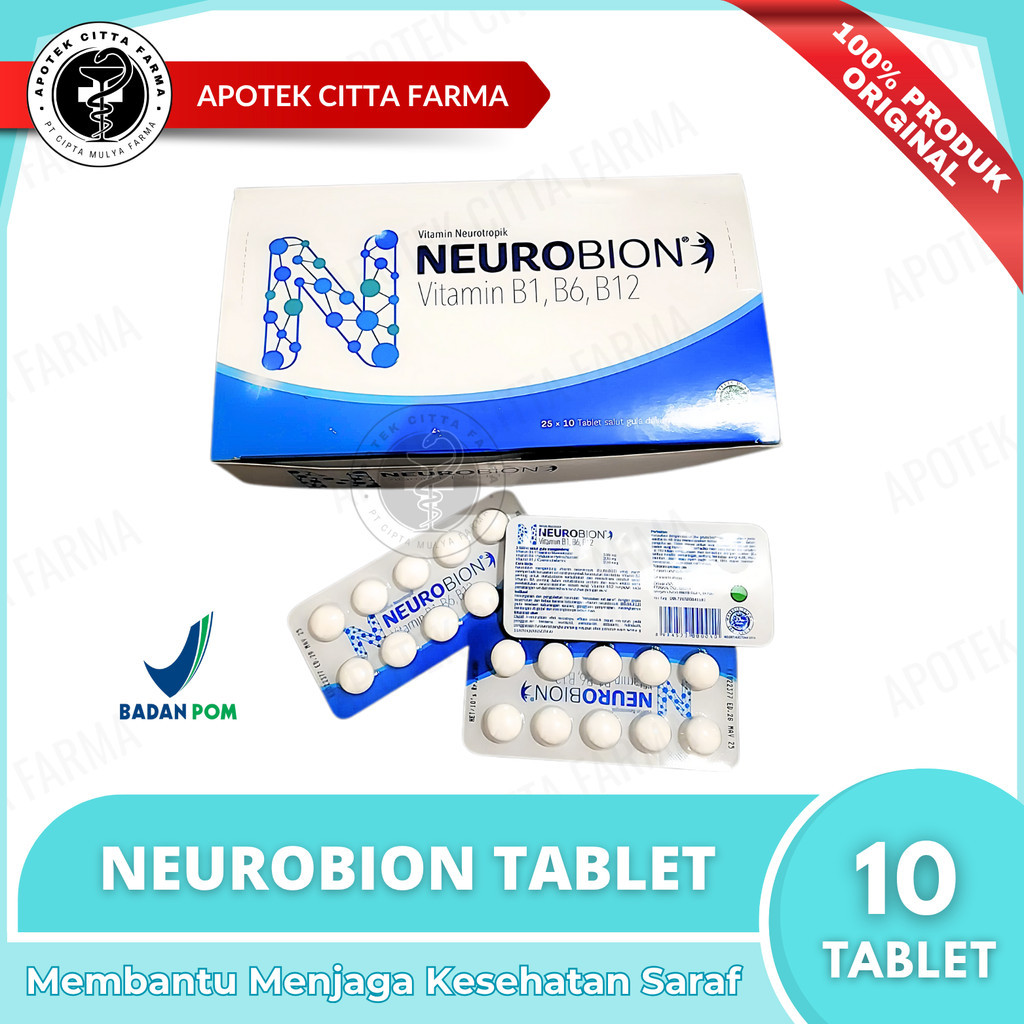 Neurobion Putih Biru Tablet Per 1 Strip @ 10 Tablet - Suplemen Vitamin Neurotropik / Vitamin B Kompl