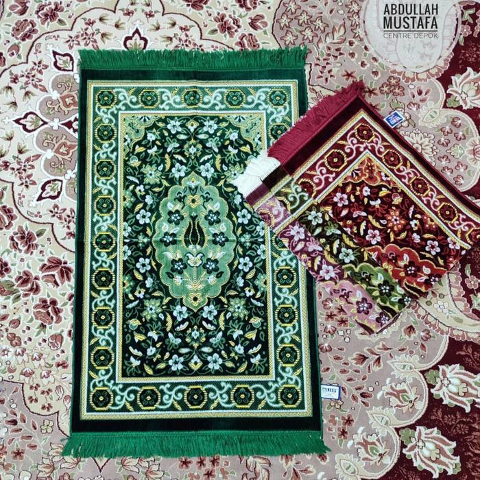 SAJADAH EXCLUSIVE ALIF Gold ASLI TURKI / TURKI / BULU TEBAL / 70 X 110 - MOTIF A, MERAH