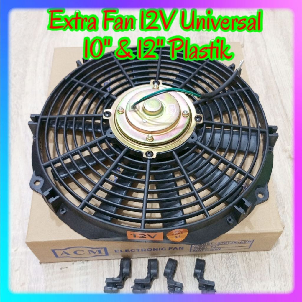 EXTRA FAN AC RADIATOR MOBIL 12V UNIVERSAL 12 INCHI DAN 10 INCHI BAHAN PLASTIK