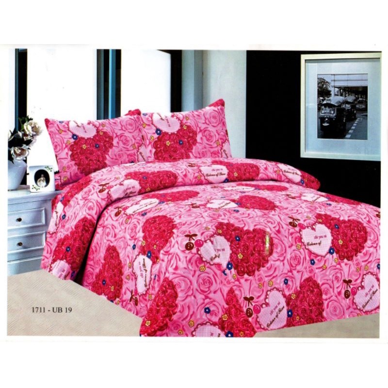 Sprei murah 180x200 motif bunga-bunga motif kotak-kotak sudah termasuk 2 sarung bantal 2 sarung guli