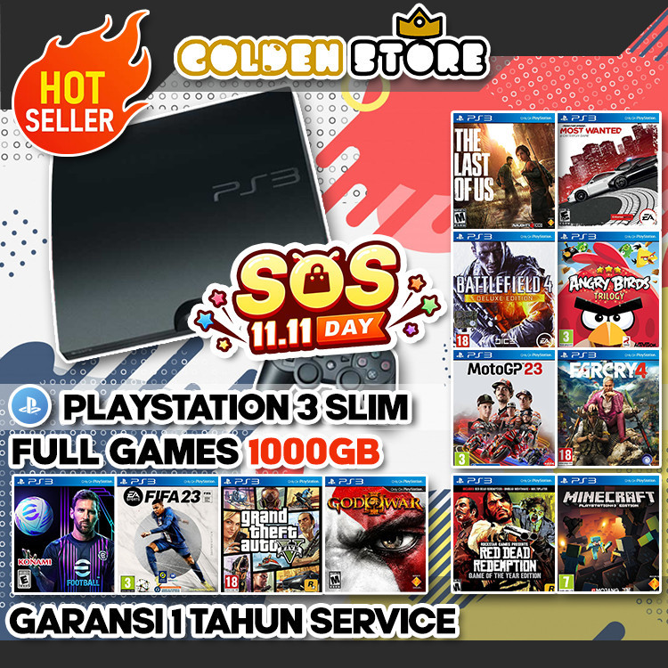 PS3 SLIM 1TB PLAYSTATION 3 SLIM FULL GAMESMurah