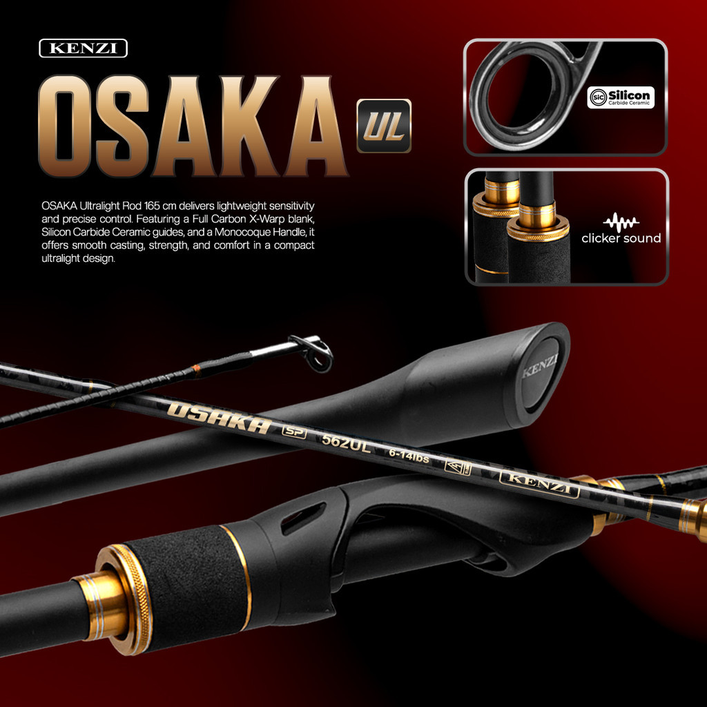 JORAN KENZI OSAKA 562 UL | SiC Guide Anti Korosi | Full Carbon X-Wrap | Solid Carbon Tip 2-6lbs 4-10