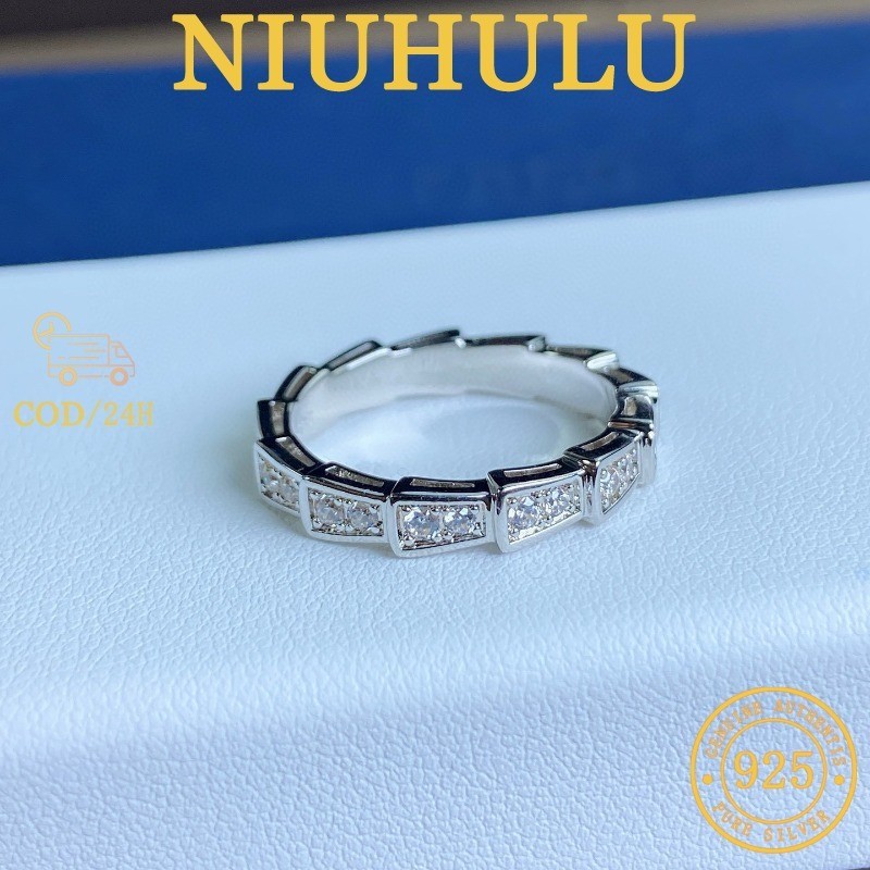 Cincin Ular Berlian Emas Putih 18K