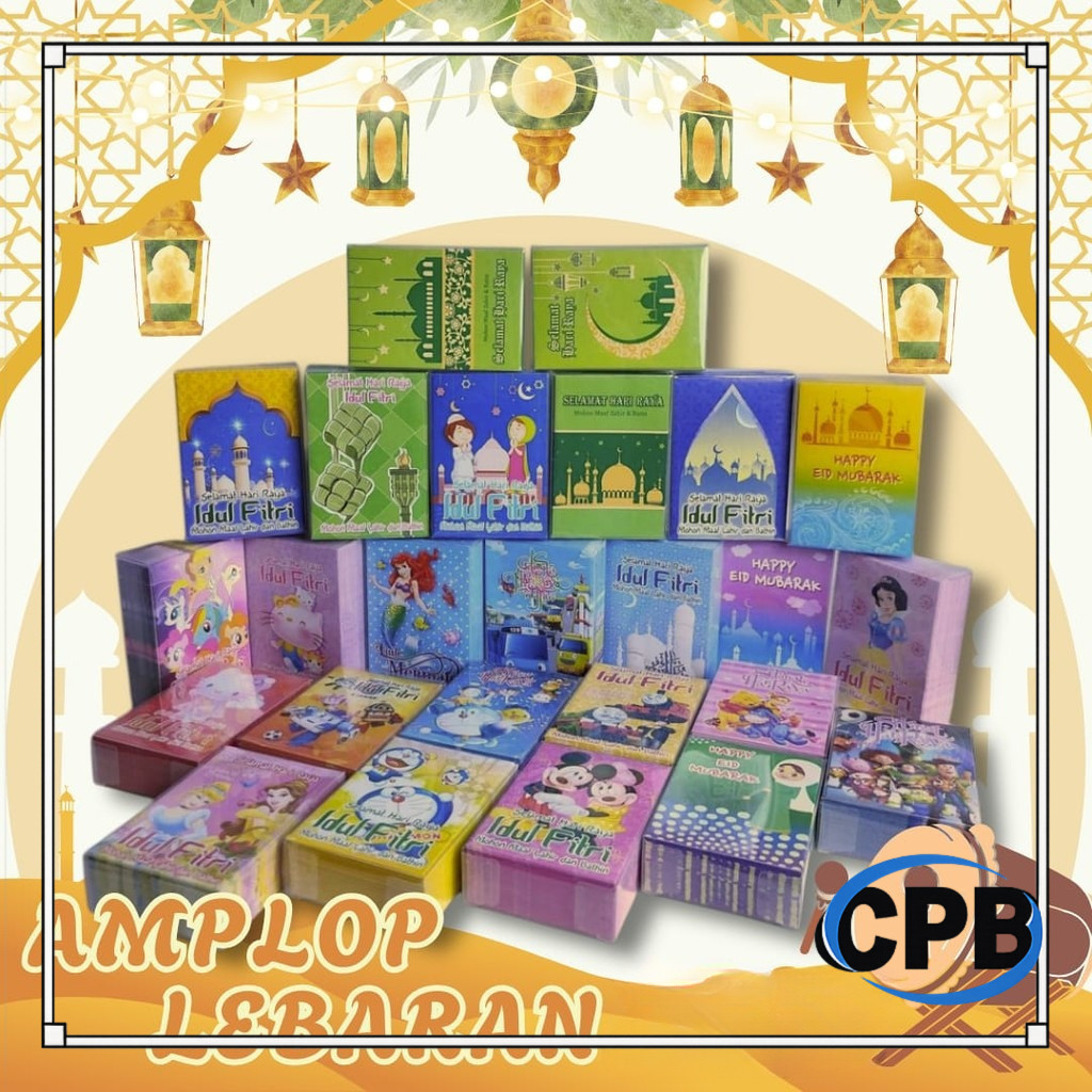 CPB Amplop Lebaran Idul Fitri 2026 Isi 50Pcs Amplop/ Amplop Lebaran Isi 50 Lembar Motif Kekinian 202
