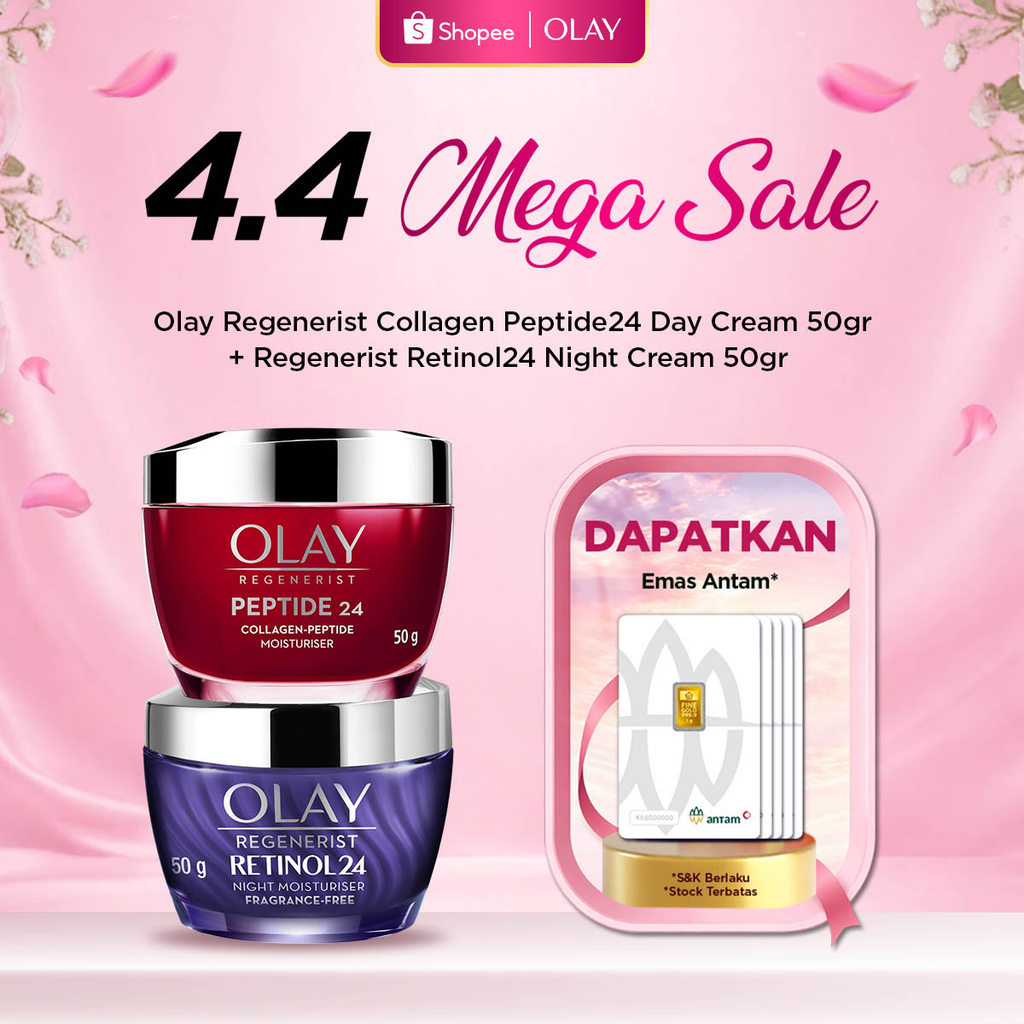 Olay Regenerist Collagen Peptide24 Day Cream 50gr + Regenerist Retinol24 Night Cream 50gr Antiaging 