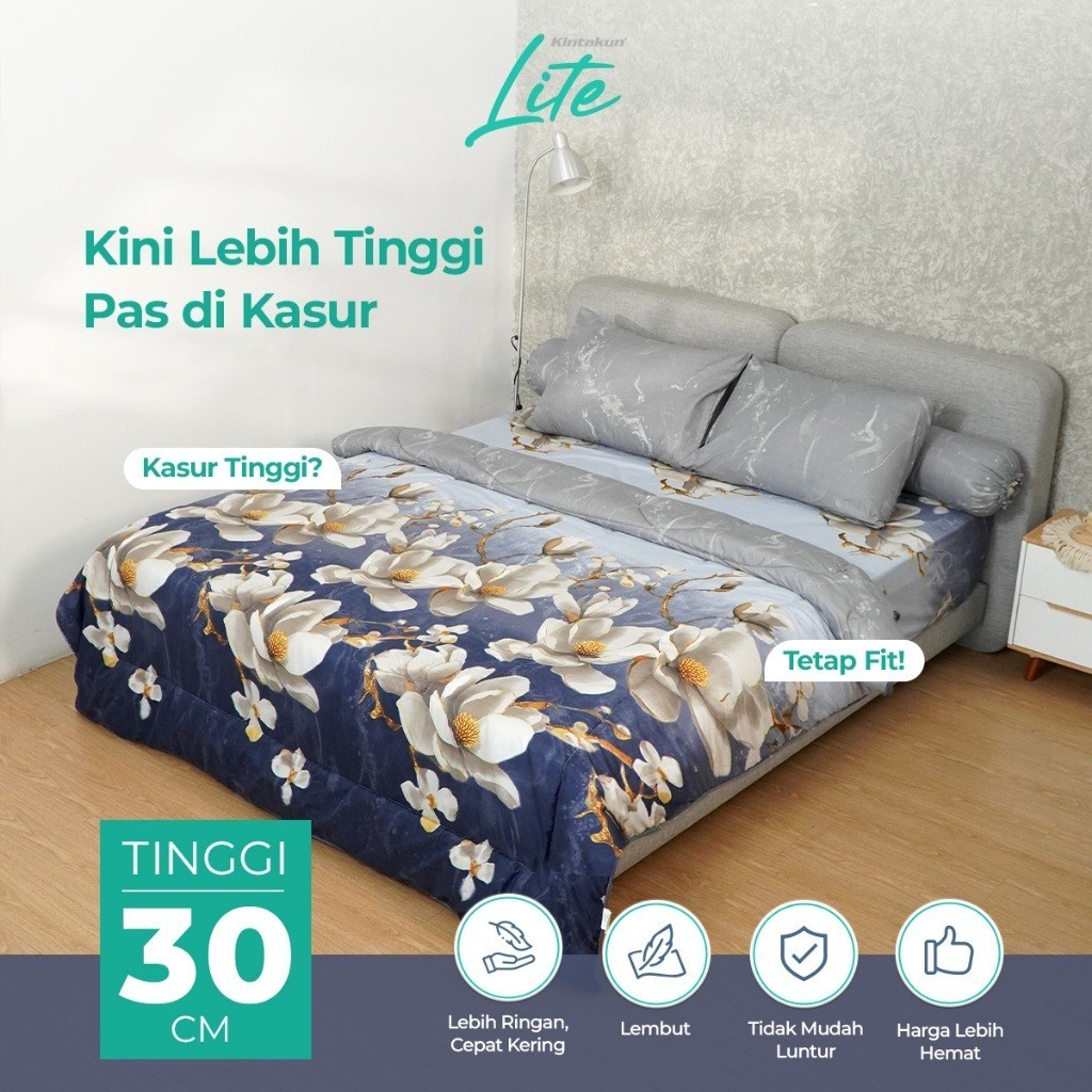 KINTAKUN LITE Sprei 140x200 Tinggi 30 cm Microtex Disperse Tidak Luntur Awet Lembut SP T30 SLEEPWELL