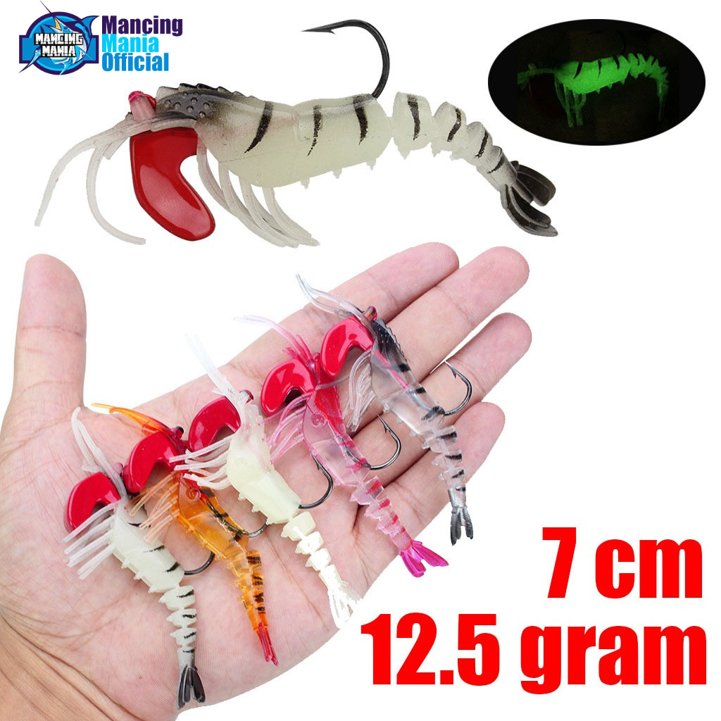 MANCING MANIA Umpan Pancing Udang Karet Jig Head Cast Jig Untuk Memancing Casting Pancing Softlure
