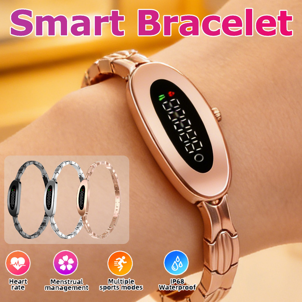 LIGE Steel Women Smart Watch Bluetooth Smart Bracelet Sport Fitness Tracker Heart Rate Monitor IP68 