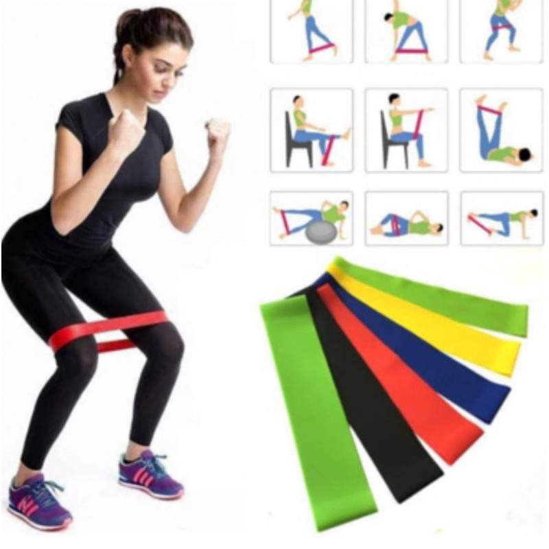 ATK_SDN ACC 5pcs Karet Resistance Band Tali Yoga Tali Resistance Karet Yoga Karet olahraga Latihan K