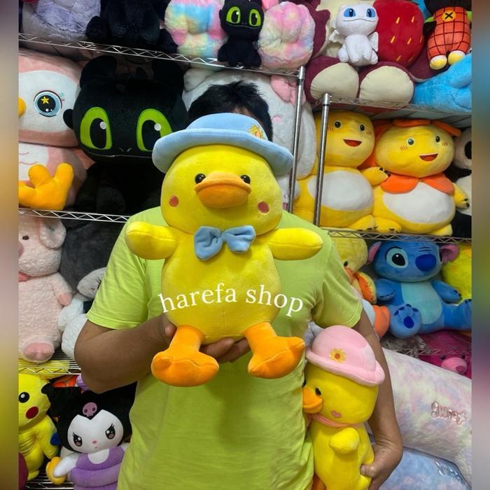 Boneka Duck Topi Super Cute - Duck Topi Biru