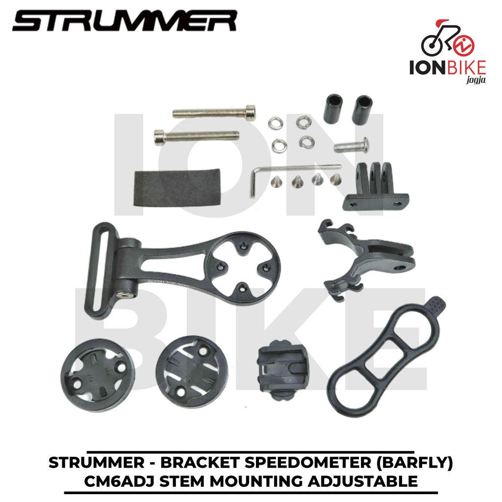 Barfly Strummer CM6ADJ Adjustable Stem Integrated Mounting - Bracket Speedometer Untuk Cateye Garmin