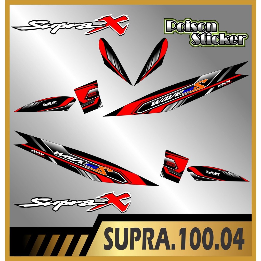 Stiker Striping SUPRA 100 Striping List HONDA SUPRA 100 code 04