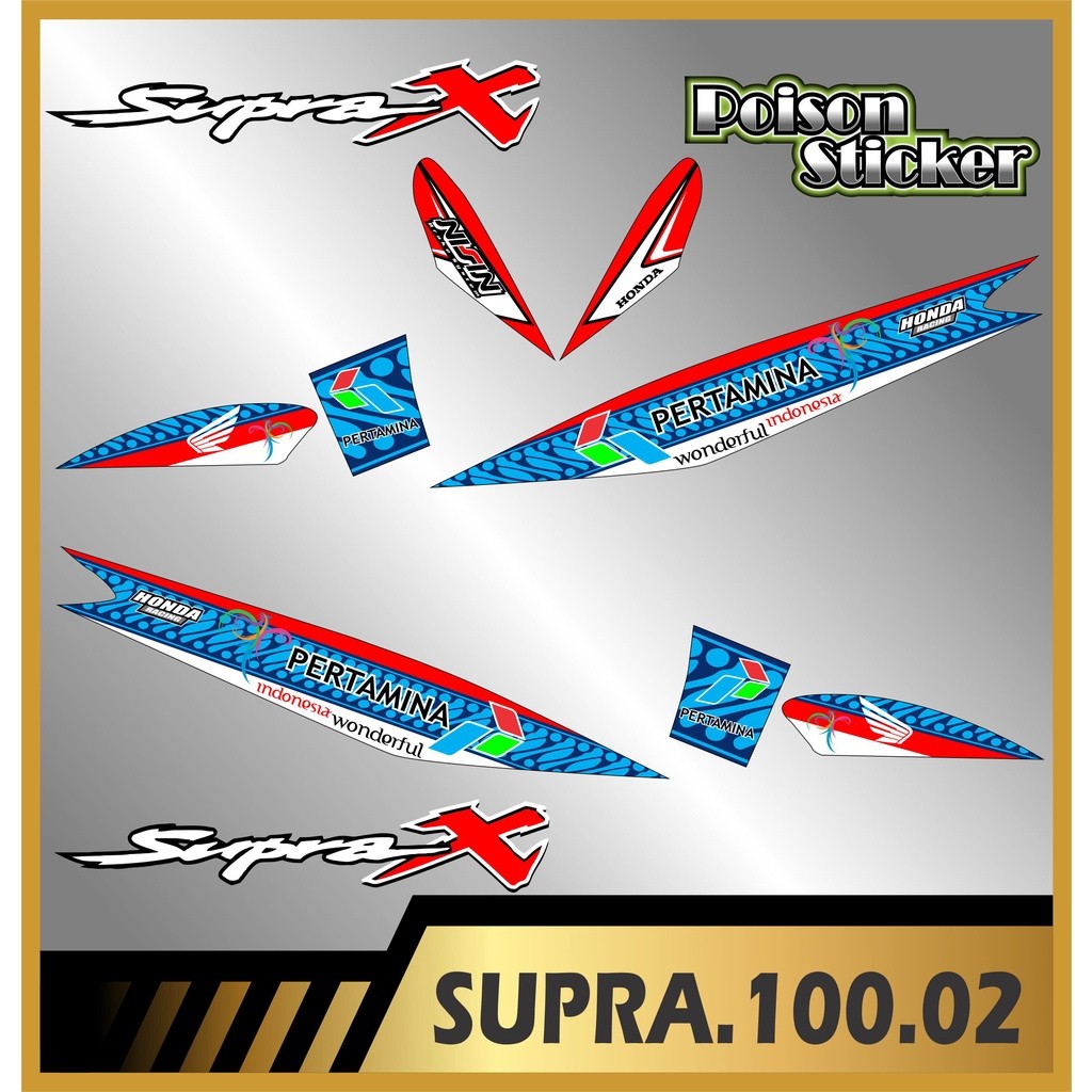 Stiker Striping SUPRA 100 Striping List HONDA SUPRA 100 code 02