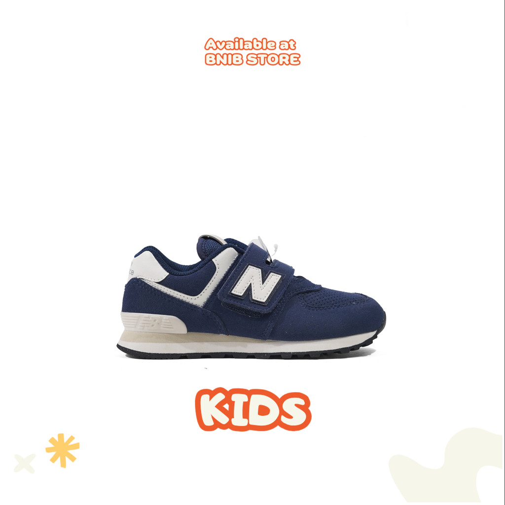 Sepatu Sneakers Anak NB Kids 574 Hook & Loop Navy Original PV574BCE
