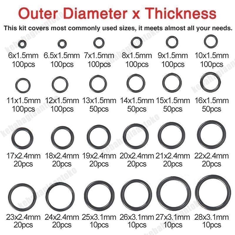 1200 PCS Sil O Ring Karet Seal O ring PCP Sil Oring Karet Seal Oring 1 Set Sil Oring Box Hidrolik