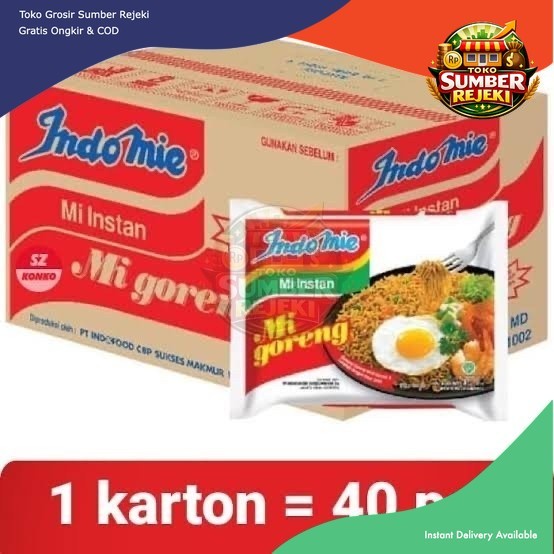 Grosir Sumber Rejeki - Indomie Goreng / 1 Dus / 40 Pcs / Mie Indomie