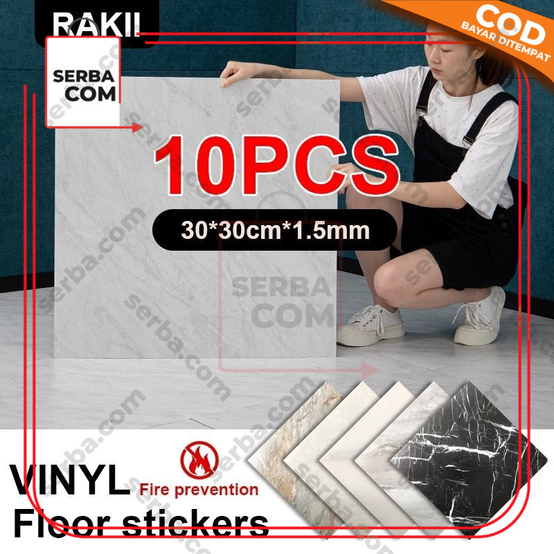 10pcs Lantai Marmer Vinil (30X30 Cm)/Stiker Vinil Lantai Marmer Granit/Stiker Lantai Vinil Lapisan L