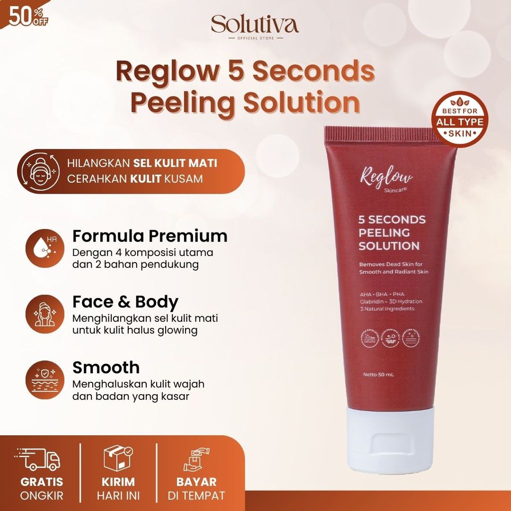 Reglow 5 Second Peeling Solution Gel Exfoliating Badan Peeling Gel Penghilang Daki Sel Kulit Mati