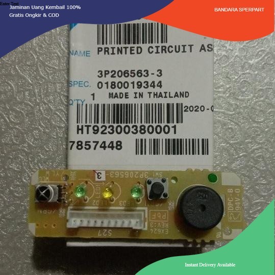 PCB Modul Sensor AC Split Daikin Thailand Original Model 4013990 FTKC15PVM4 FTKC20PVM4 FTKC25PVM4 FT