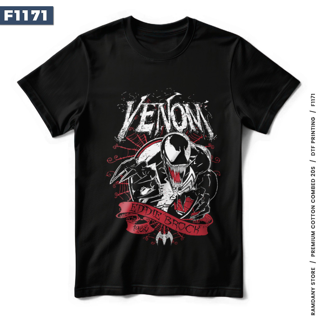 Kaos Film VENOM - Eddie Broch (F1171) | Baju Tebal Cotton Combed 20s DTF Premium