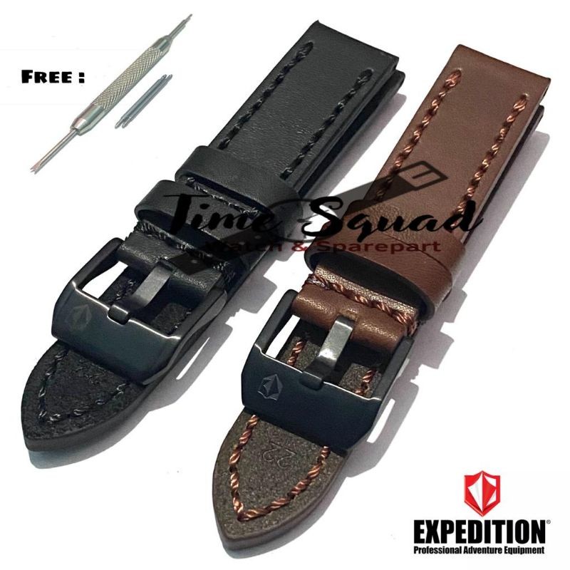 Strap Tali Jam Tangan Kulit Asli Expedition 22 24