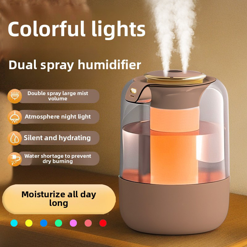 Double nozzle air humifier desktop bedroom humifier large spray aromatherapy maine atmosphere colorf